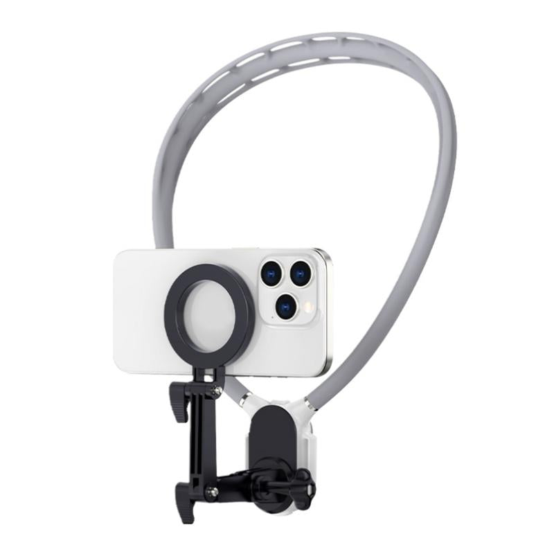 Neck Camera/Phone Holder for Recording, Magnetic Neck Chest Cellphone Mount for Camera Mobile Phone, Hands-Free POV Cell Phone Necklace Holder for Iphone & Android Phones & Sports Camera, Smartphone Stand, Phone Accessories