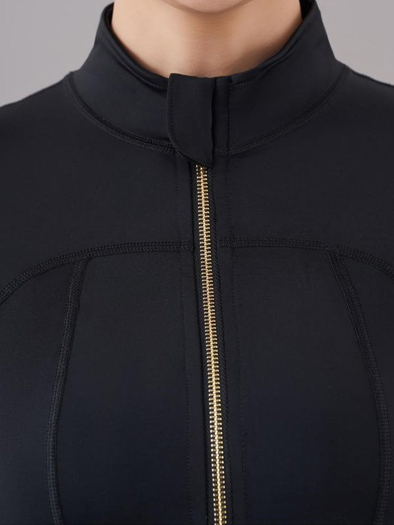 Women'S Solid Zip up Jacket & High Waist Leggings Tracksuit Set, Sporty Breathable Comfy Outfits for Yoga Gym Workout Running, Ladies Sportswear for All Seasons