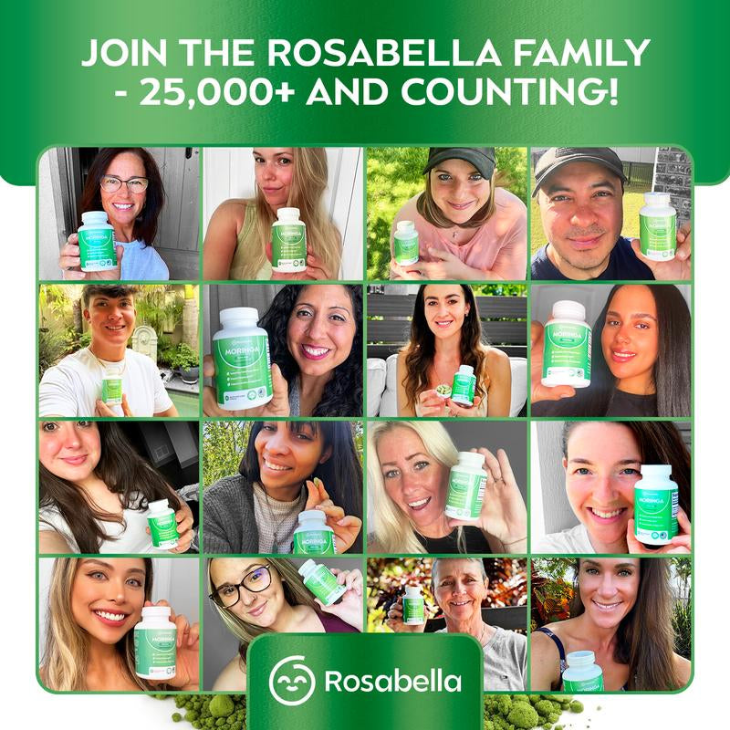 2 X Rosabella Moringa Capsules (800Mg) for Immune Support, Gut Health & Vitamins
