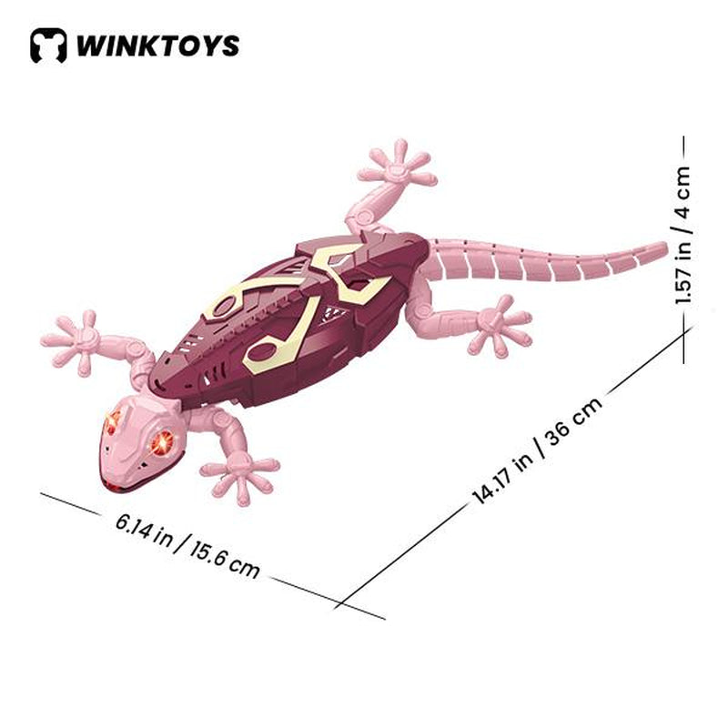 Wall Crawler Gecko, Winktoys Remote Control Toy, Electric Lizard Toy with LED Glowing Eyes, 360° Spin, Animal Toy, Fun Indoor Toy, Gift Idea, Party Toy, Cool Gifts, Family Fun