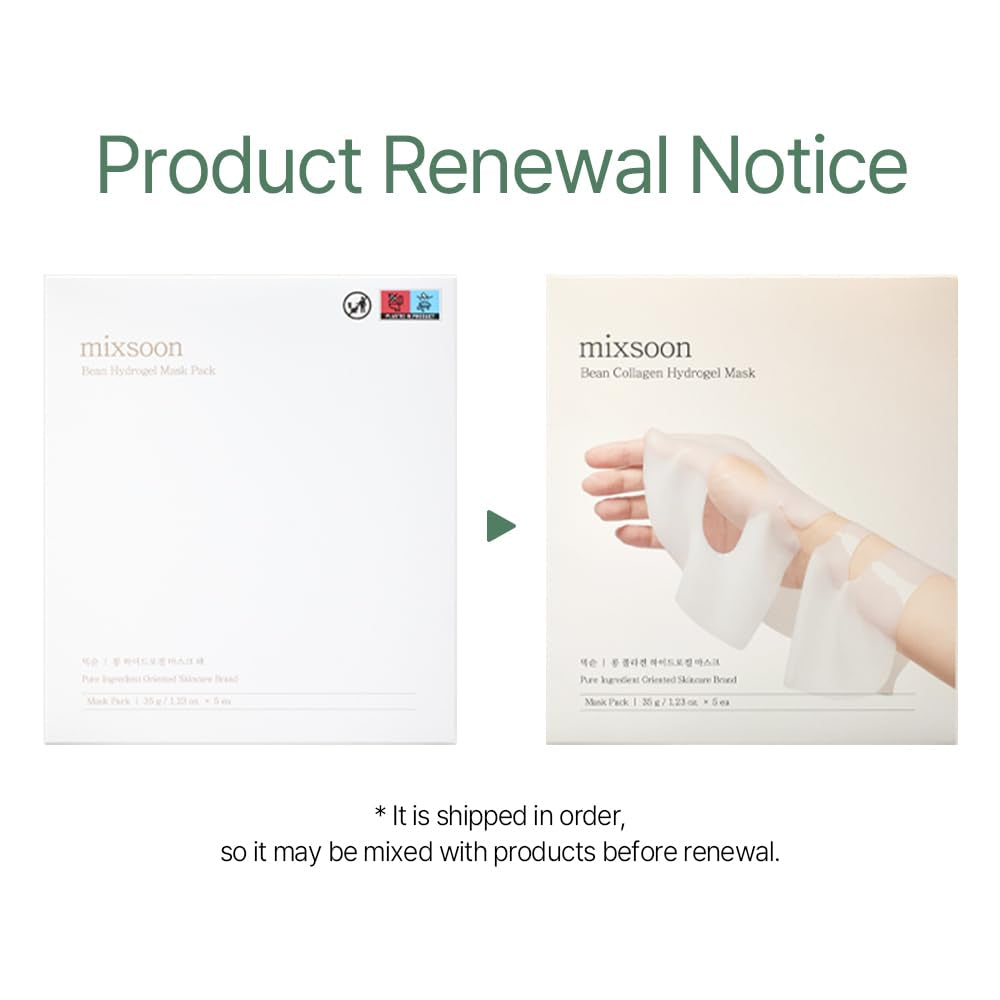 Hydrogel Collagen Mask (35Gx5Ea) Plant-Based Nutrition, Radiance, Hydration All-In-One Firming, Ingredients Absorbing over Time Korean Bean Essence Korean Collagen Mask