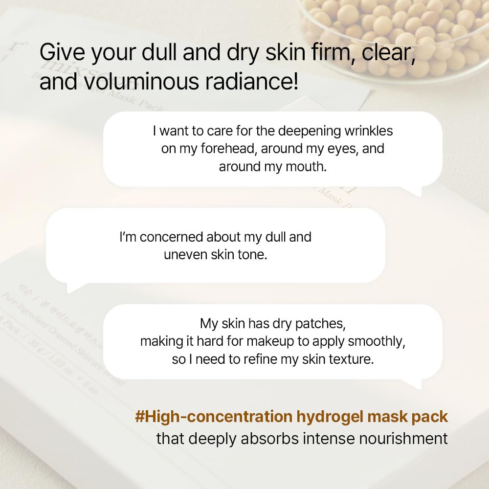 Hydrogel Collagen Mask (35Gx5Ea) Plant-Based Nutrition, Radiance, Hydration All-In-One Firming, Ingredients Absorbing over Time Korean Bean Essence Korean Collagen Mask