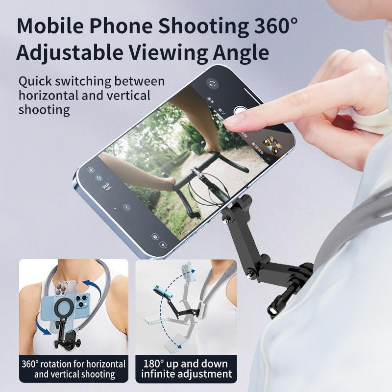 Neck Camera/Phone Holder for Recording, Magnetic Neck Chest Cellphone Mount for Camera Mobile Phone, Hands-Free POV Cell Phone Necklace Holder for Iphone & Android Phones & Sports Camera, Smartphone Stand, Phone Accessories