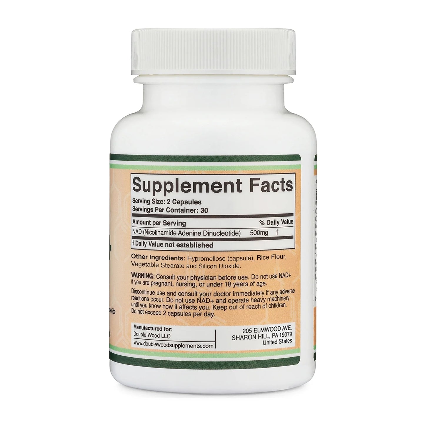 NAD+ Supplement - 60 X 250 Mg Capsules - Boosts Nicotinamide Adenine Dinucleotide (NAD) Levels