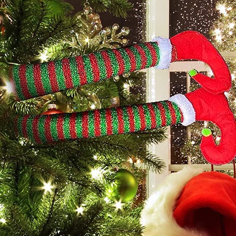 Funny Christmas Elf Leg Decorations: Novelty Car Leg Hangers, Festive, Easy Install,