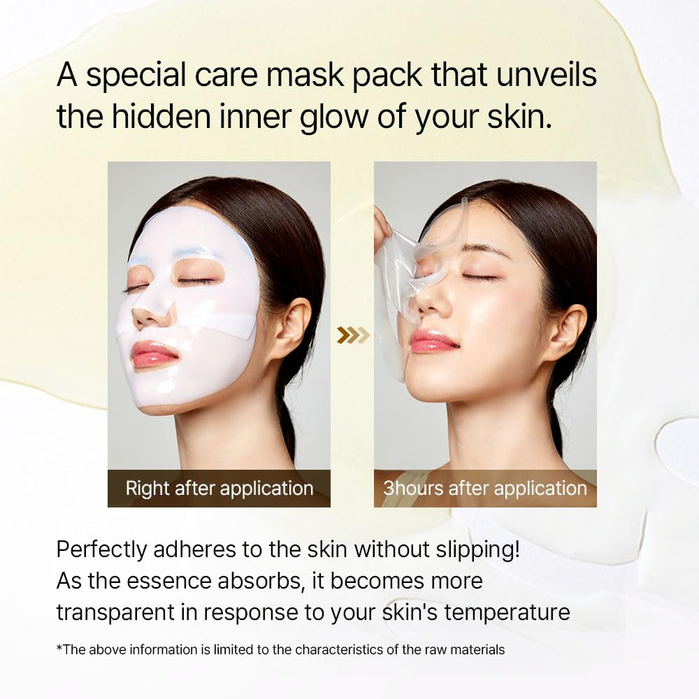 Hydrogel Collagen Mask (35Gx5Ea) Plant-Based Nutrition, Radiance, Hydration All-In-One Firming, Ingredients Absorbing over Time Korean Bean Essence Korean Collagen Mask