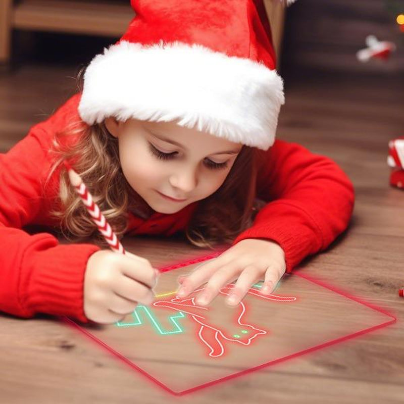 Rewritable LED Acrylic Message Board, 1 Set Including Invisible Stand Adapter 12 Markers Hanging Chain Cleaning Cloth Spray Bottle for Display Board for Home & Store Trendy Gift