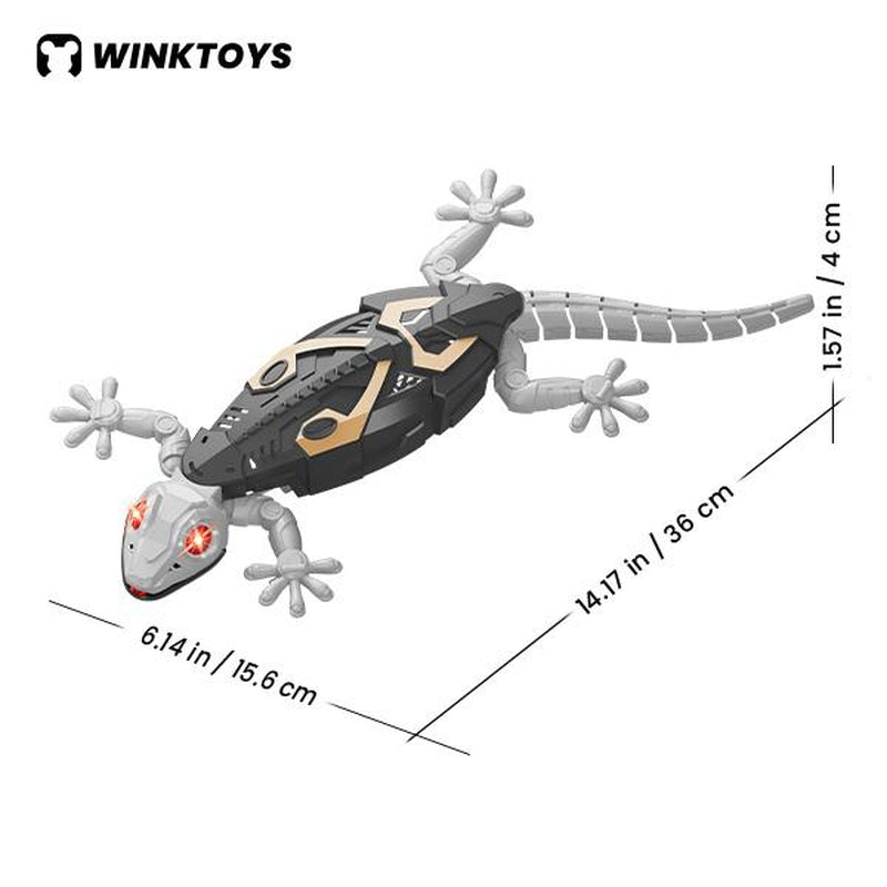 Wall Crawler Gecko, Winktoys Remote Control Toy, Electric Lizard Toy with LED Glowing Eyes, 360° Spin, Animal Toy, Fun Indoor Toy, Gift Idea, Party Toy, Cool Gifts, Family Fun