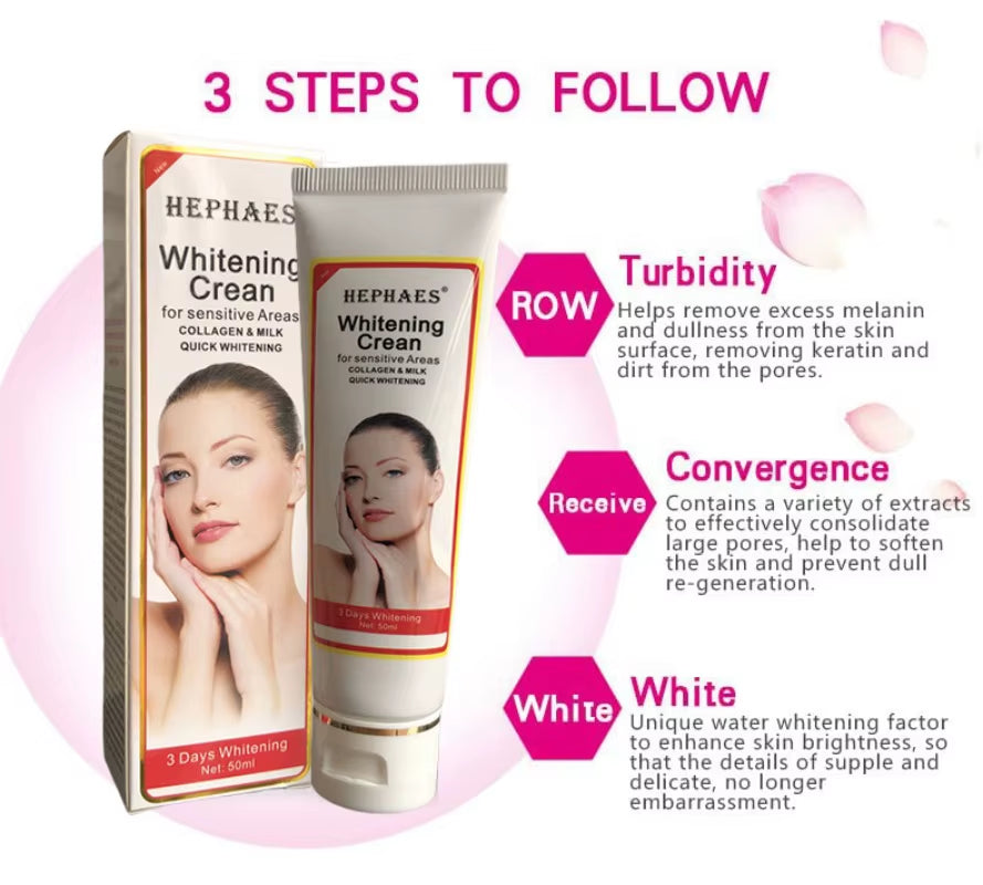 Dark Spot Corrector Skin Lightening Cream for Body Intimate Areas Armpit Knees Underarms 3 Days Whitening Cream Sensitive Areas