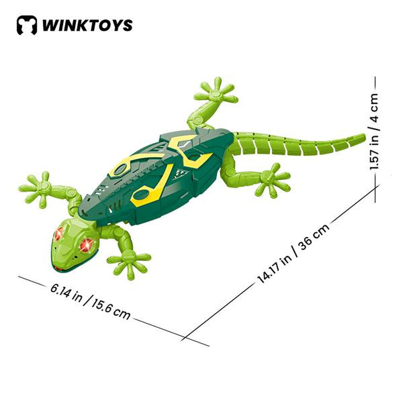 Wall Crawler Gecko, Winktoys Remote Control Toy, Electric Lizard Toy with LED Glowing Eyes, 360° Spin, Animal Toy, Fun Indoor Toy, Gift Idea, Party Toy, Cool Gifts, Family Fun