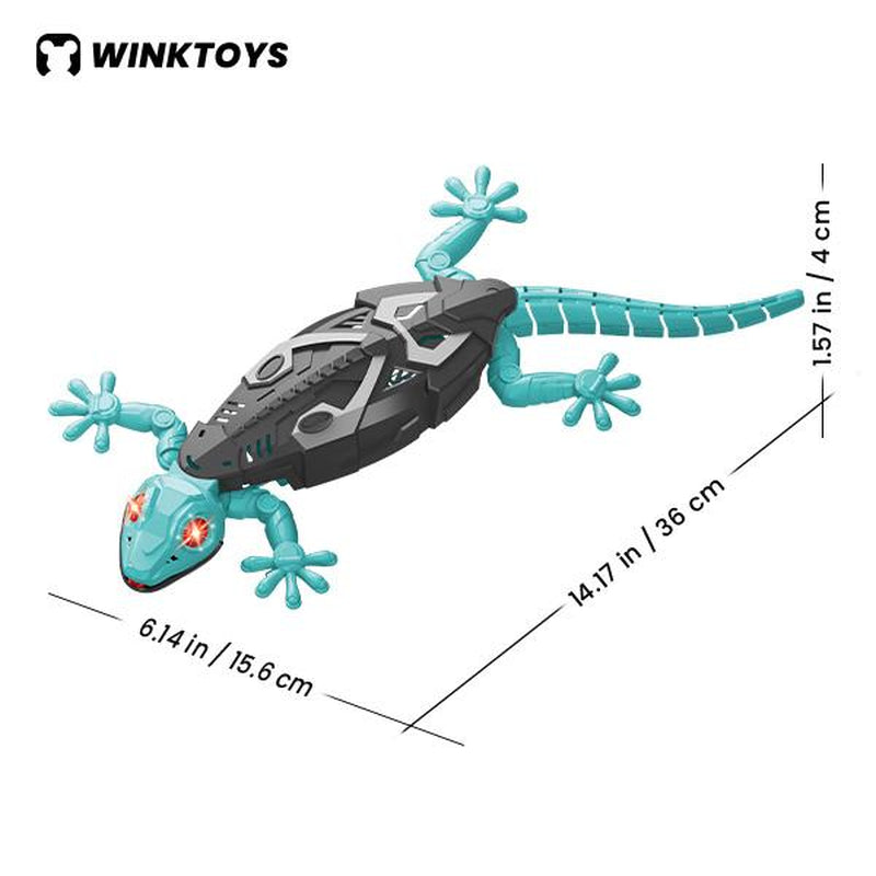 Wall Crawler Gecko, Winktoys Remote Control Toy, Electric Lizard Toy with LED Glowing Eyes, 360° Spin, Animal Toy, Fun Indoor Toy, Gift Idea, Party Toy, Cool Gifts, Family Fun