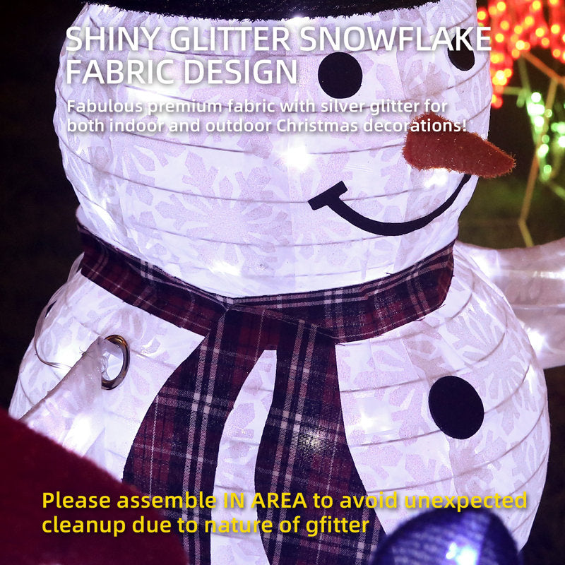 Hutto 4 Piece 3D Lighted Snowman Family Outdoor Christmas Decorations Lighted Display Set