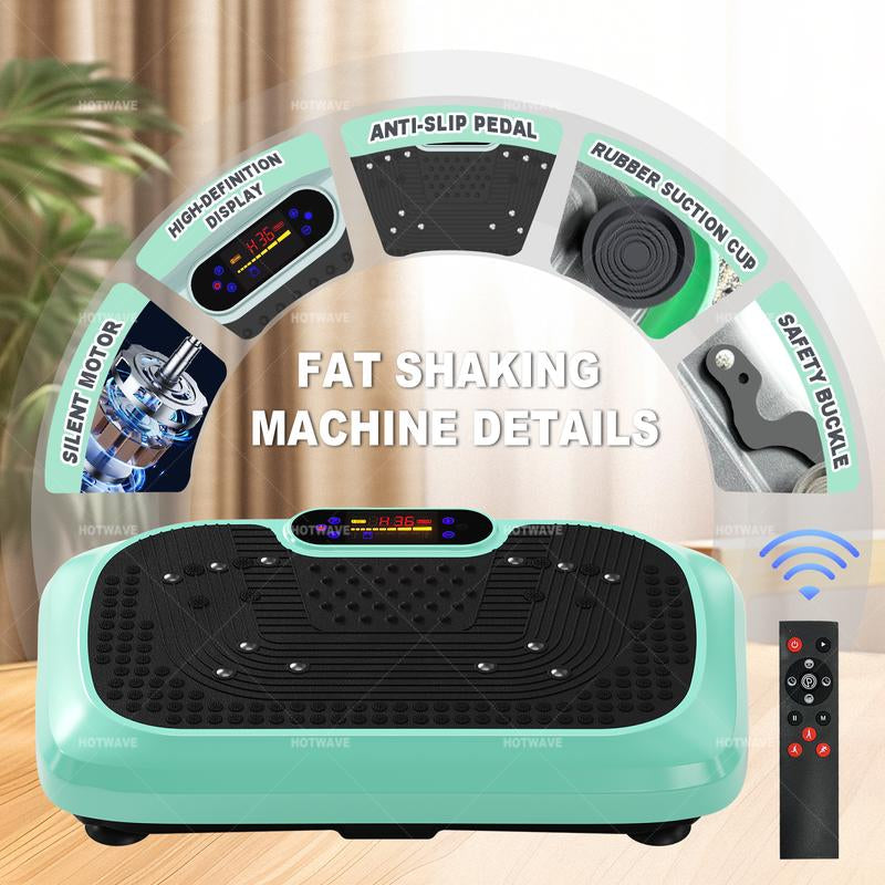 HOTWAVE Vibration Plate Machine, 450 Lbs Weight Capacity, Lymphatic Drainage Machine, Full Body Workout Vibration Plate, Home Gym Equipment for Health Outdoorfun