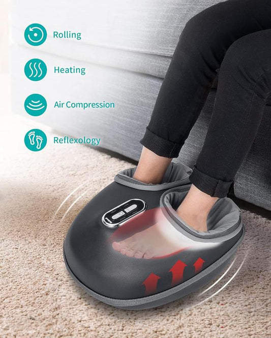Shiatsu Foot Massager with Soothing Heat, Deep Kneading Therapy& Air Compression, Promotes Blood Circulation, Foot Comfort, Adjustable Settings for Sensitive Feet, Thanksgiving Gift