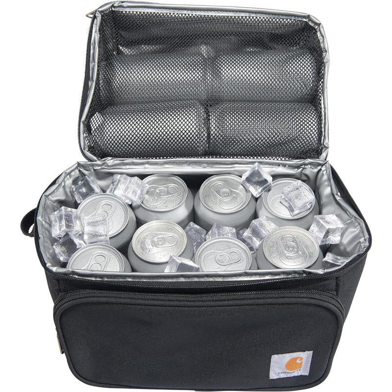 Carhartt Insulated 12 Can Two Compartment Lunch Cooler Bag - Rain Defender DWR Coating - Synthetic Lining Black 1 One Size One Size