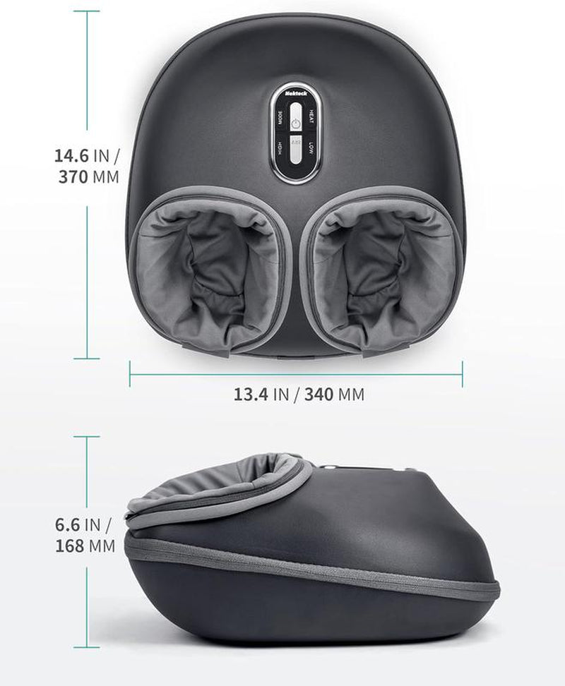 Shiatsu Foot Massager with Soothing Heat, Deep Kneading Therapy& Air Compression, Promotes Blood Circulation, Foot Comfort, Adjustable Settings for Sensitive Feet, Thanksgiving Gift