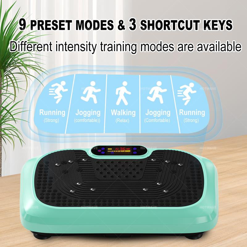 HOTWAVE Vibration Plate Machine, 450 Lbs Weight Capacity, Lymphatic Drainage Machine, Full Body Workout Vibration Plate, Home Gym Equipment for Health Outdoorfun