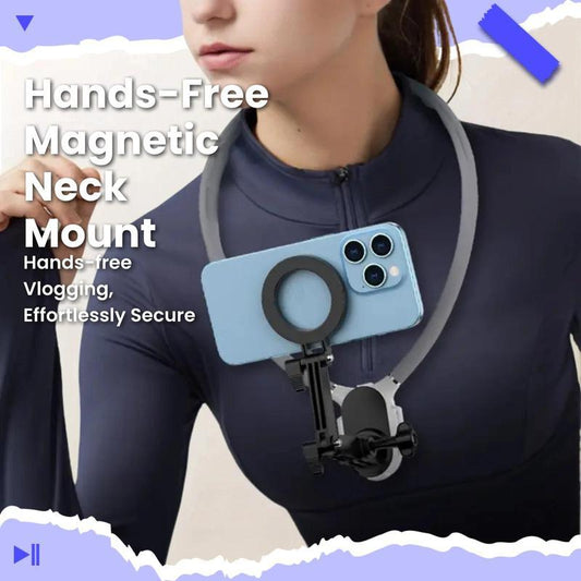 Neck Camera/Phone Holder for Recording, Magnetic Neck Chest Cellphone Mount for Camera Mobile Phone, Hands-Free POV Cell Phone Necklace Holder for Iphone & Android Phones & Sports Camera, Smartphone Stand, Phone Accessories