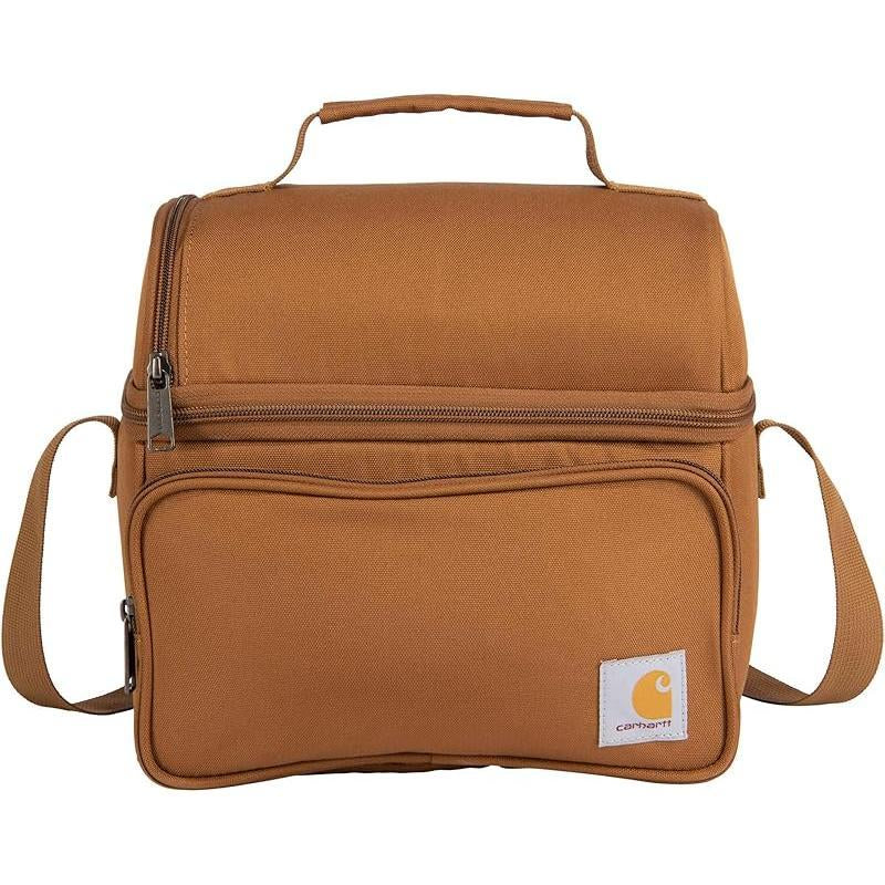 Carhartt Insulated 12 Can Two Compartment Lunch Cooler Bag - Rain Defender DWR Coating - Synthetic Lining Black 1 One Size One Size