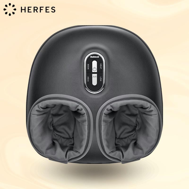 Shiatsu Foot Massager with Soothing Heat, Deep Kneading Therapy& Air Compression, Promotes Blood Circulation, Foot Comfort, Adjustable Settings for Sensitive Feet, Thanksgiving Gift