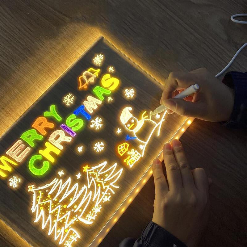 LED Writing Tablet for Kids - Preschool Drawing Tablet Toys, Reusable Drawing Board Handwriting Tablet with 7Pens, Travel Essential Toys