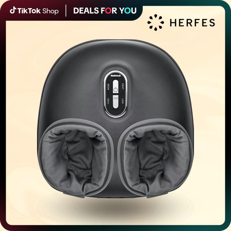 Shiatsu Foot Massager with Soothing Heat, Deep Kneading Therapy& Air Compression, Promotes Blood Circulation, Foot Comfort, Adjustable Settings for Sensitive Feet, Thanksgiving Gift
