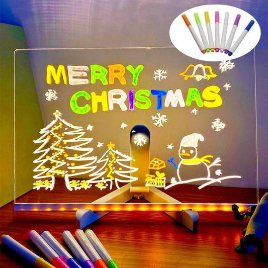 LED Writing Tablet for Kids - Preschool Drawing Tablet Toys, Reusable Drawing Board Handwriting Tablet with 7Pens, Travel Essential Toys