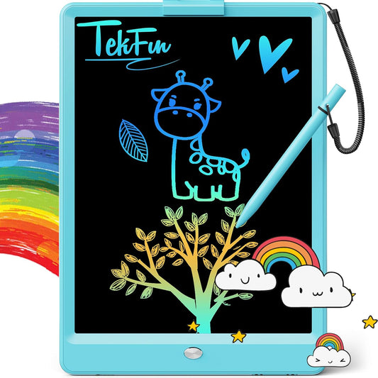 LCD Writing Tablet Doodle Board, 10Inch Colorful Drawing Tablet Writing Pad, Kids Travel Essentials, Toddler Toys for 3 4 5 6 7 8 Year Old Girls Boys (Blue)