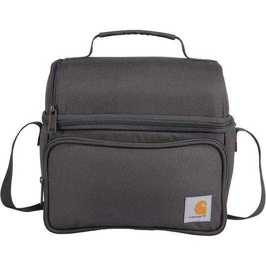Carhartt Insulated 12 Can Two Compartment Lunch Cooler Bag - Rain Defender DWR Coating - Synthetic Lining Black 1 One Size One Size